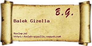 Balek Gizella névjegykártya